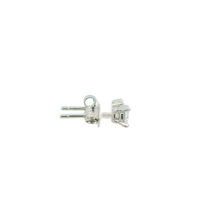 WHITE CUBIC ZIRCONIA STERLING SILVER EARRINGS (ROUND)