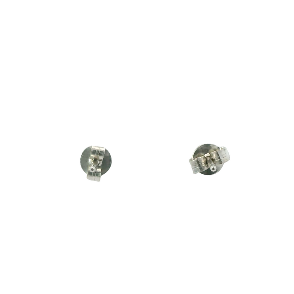WHITE CUBIC ZIRCONIA STERLING SILVER EARRINGS (ROUND) 4MM