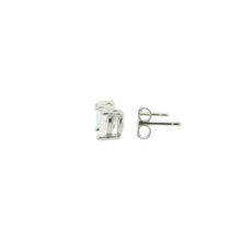 Load image into Gallery viewer, WHITE CUBIC ZIRCONIA STERLING SILVER EARRINGS (HEART)