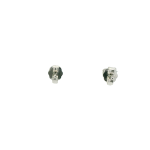 WHITE CUBIC ZIRCONIA STERLING SILVER EARRINGS (HEART)