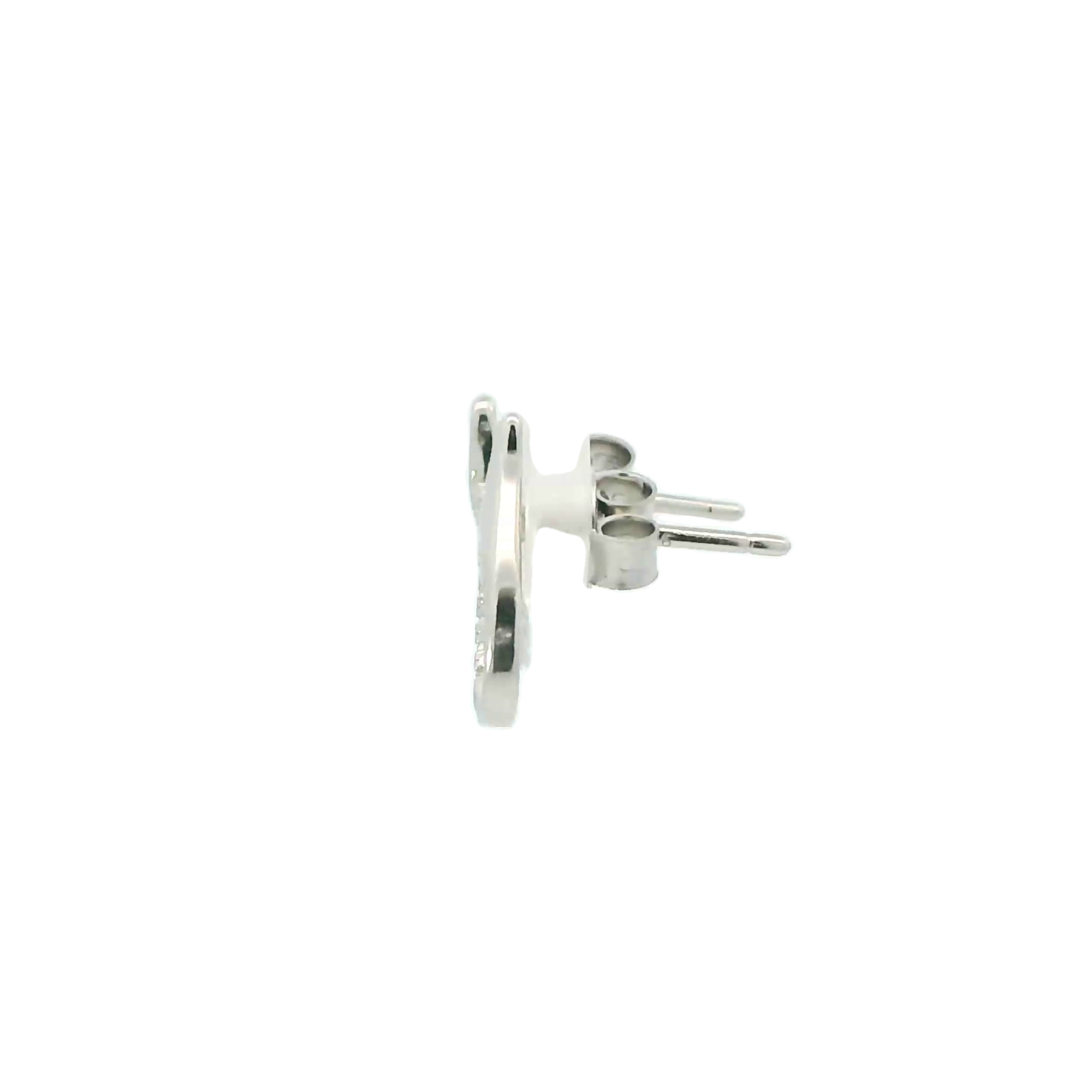 WHITE CUBIC ZIRCONIA STERLING SILVER EARRINGS (TEAR)