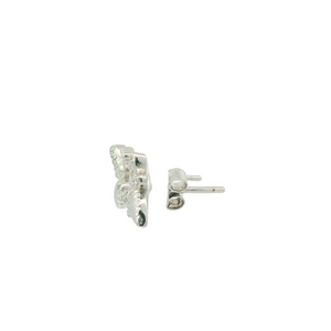 WHITE CUBIC ZIRCONIA STERLING SILVER EARRINGS (BEE)