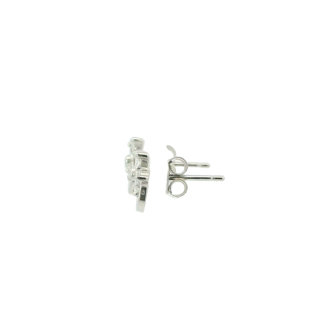 WHITE CUBIC ZIRCONIA STERLING SILVER BUTTERFLY EARRINGS FULI-E3061