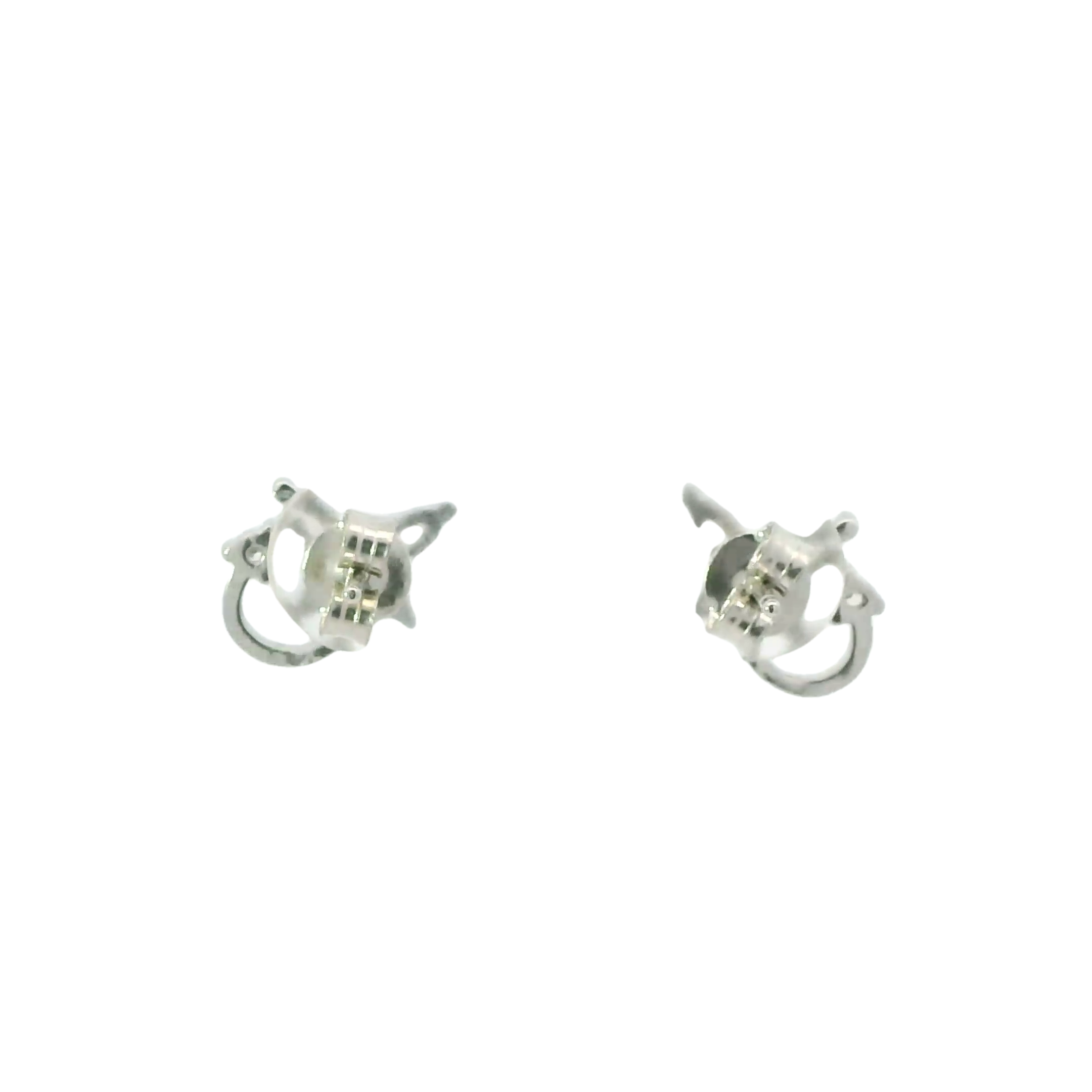WHITE CUBIC ZIRCONIA STERLING SILVER BUTTERFLY EARRINGS FULI-E3061