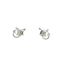 Load image into Gallery viewer, WHITE CUBIC ZIRCONIA STERLING SILVER EARRINGS (BUTTERFLY)