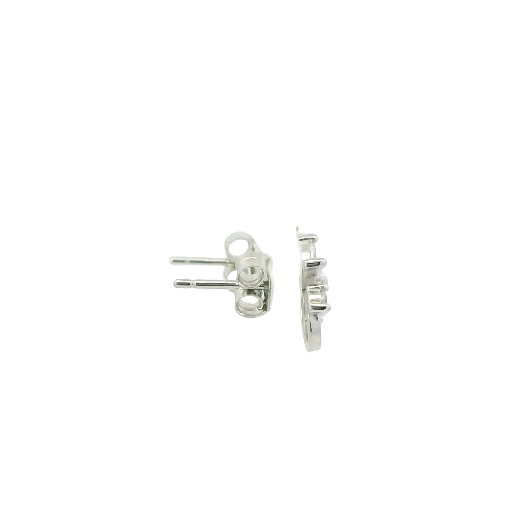WHITE CUBIC ZIRCONIA STERLING SILVER BUTTERFLY EARRINGS FULI-E3061