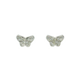 WHITE CUBIC ZIRCONIA STERLING SILVER EARRINGS (BUTTERFLY)