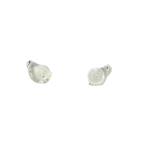 WHITE CUBIC ZIRCONIA STERLING SILVER EARRINGS (BUTTERFLY)