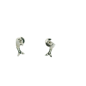 WHITE CUBIC ZIRCONIA STERLING SILVER EARRINGS (DOLPHIN)