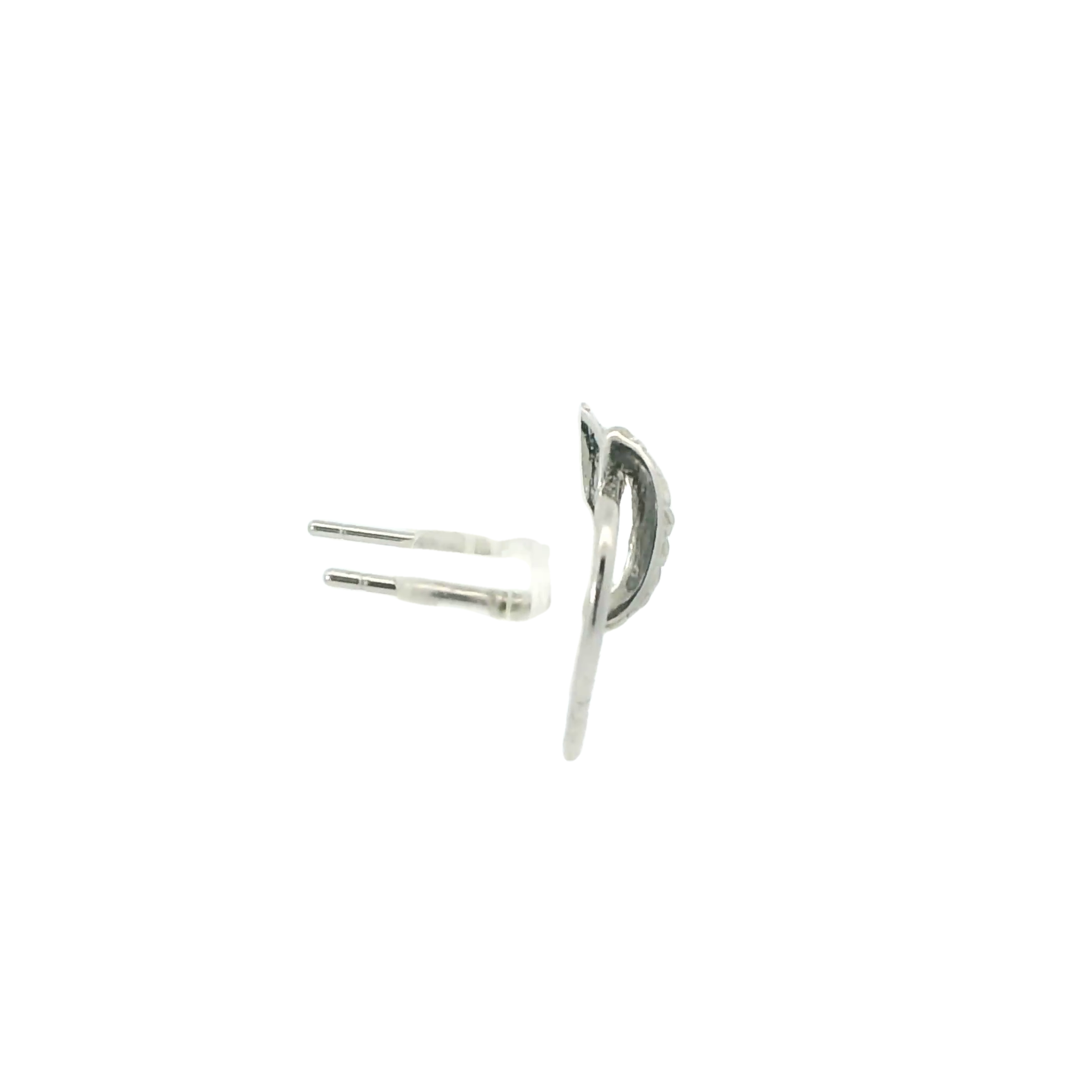 WHITE CUBIC ZIRCONIA STERLING SILVER EARRINGS (HEART)
