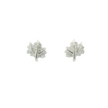 WHITE CUBIC ZIRCONIA STERLING SILVER EARRINGS (LEAVES)