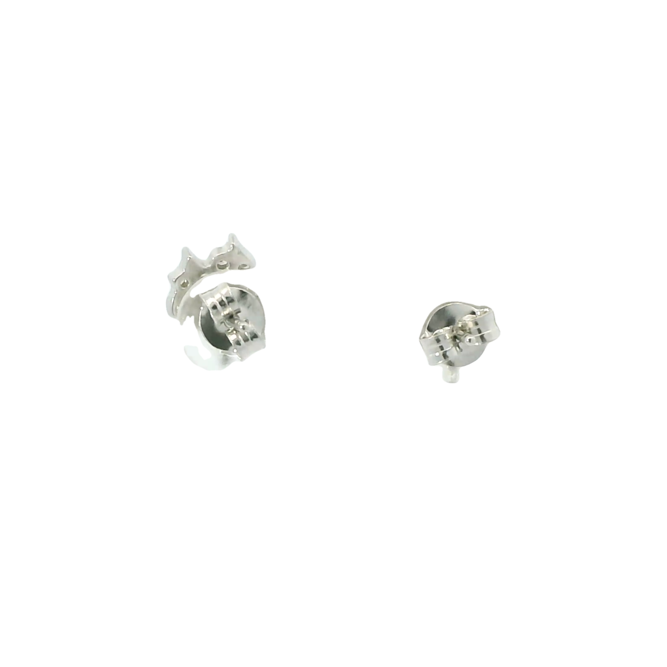 WHITE CUBIC ZIRCONIA STERLING SILVER EARRINGS (LEAVES)