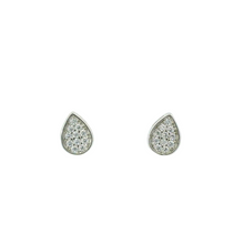 Load image into Gallery viewer, WHITE CUBIC ZIRCONIA STERLING SILVER EARRINGS (PEAR)