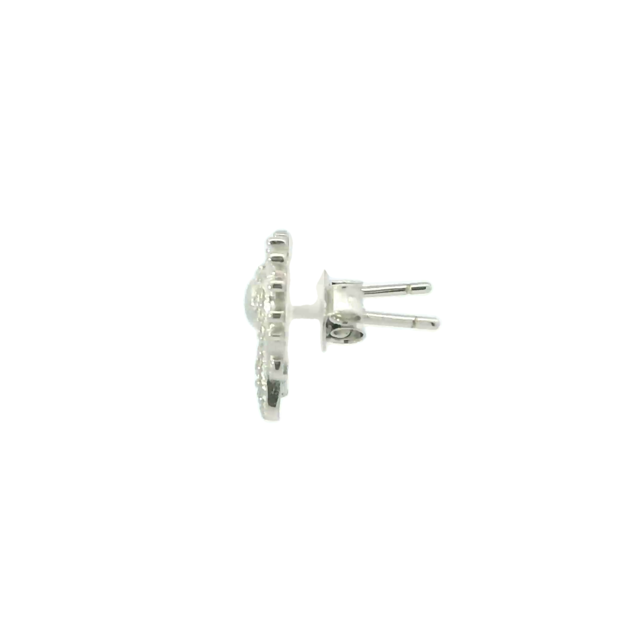 SEAHORSE WHITE CUBIC ZIRCONIA STERLING SILVER EARRINGS