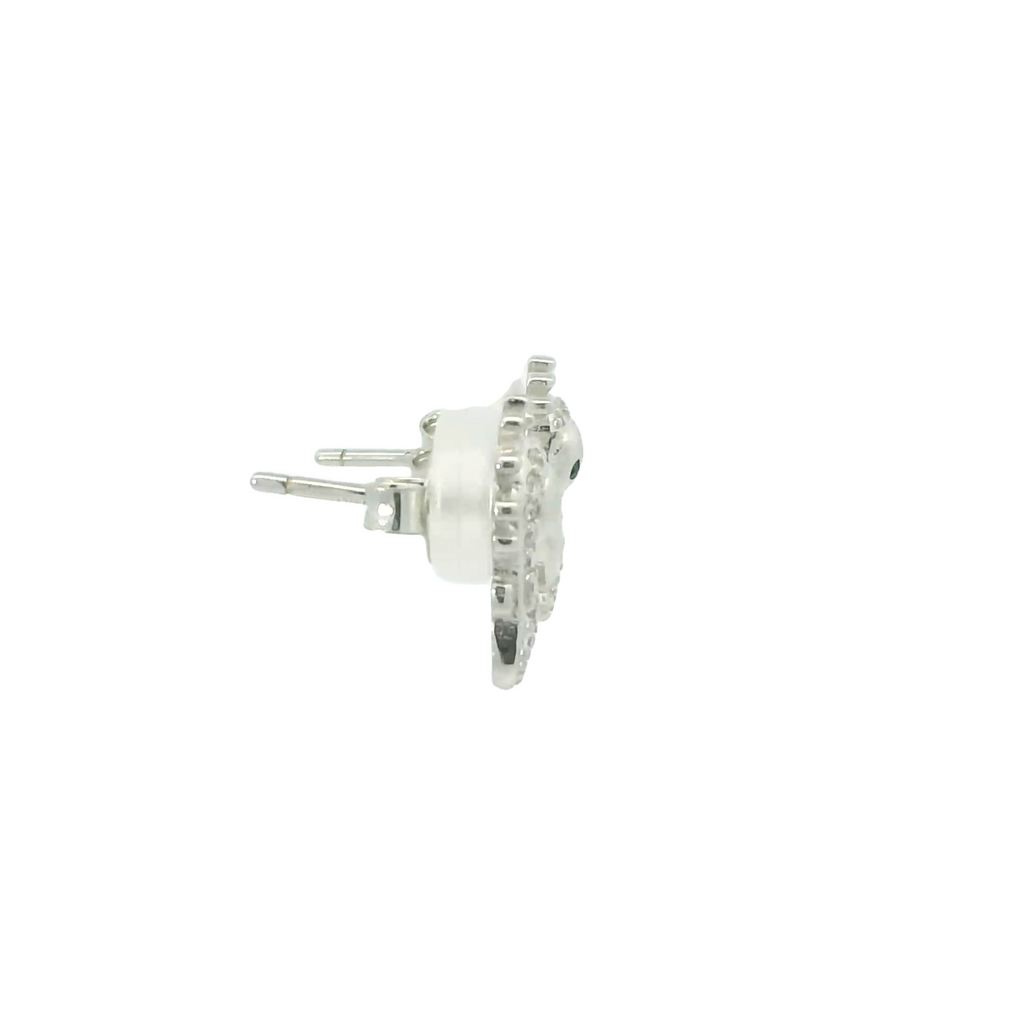 SEAHORSE WHITE CUBIC ZIRCONIA STERLING SILVER EARRINGS