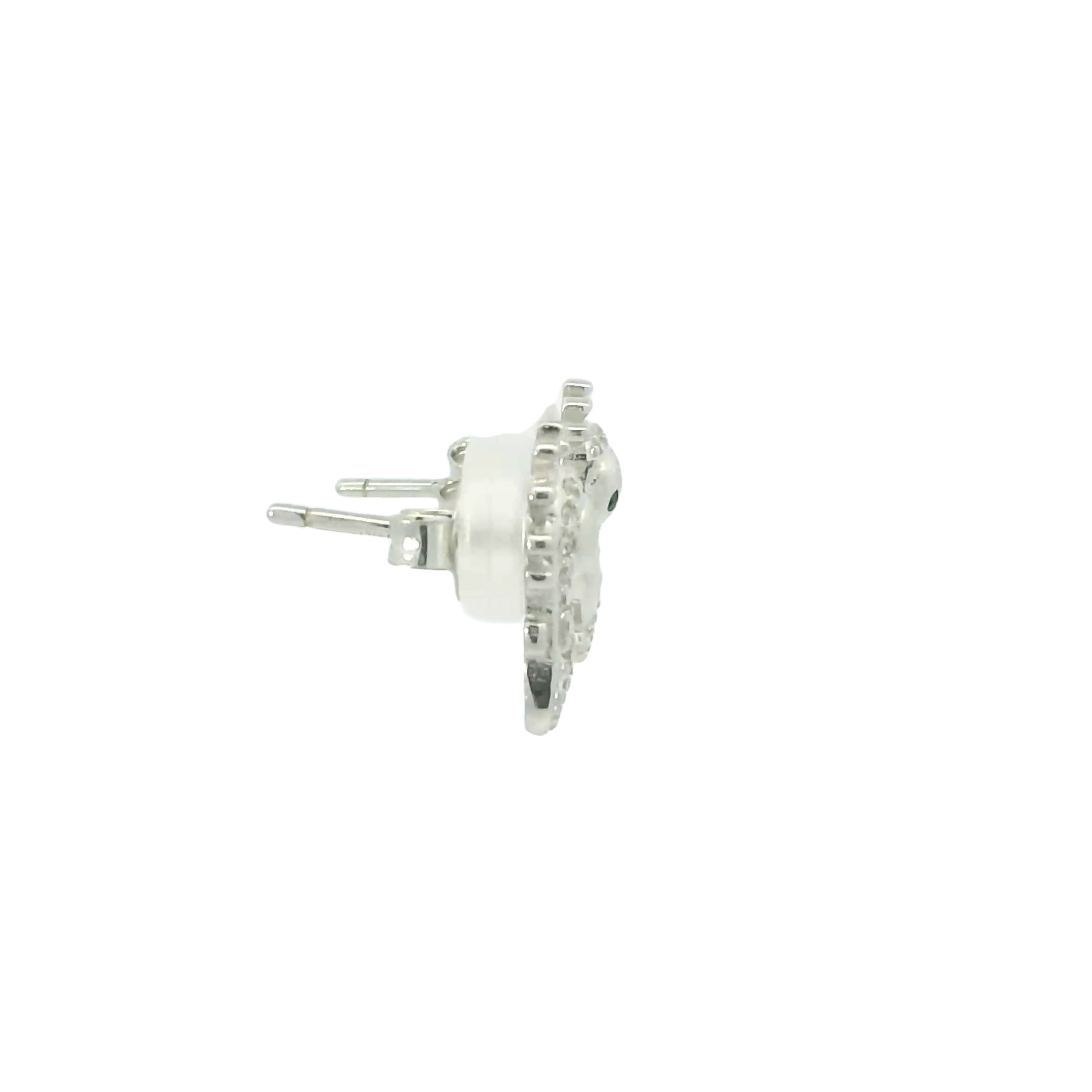 SEAHORSE WHITE CUBIC ZIRCONIA STERLING SILVER EARRINGS