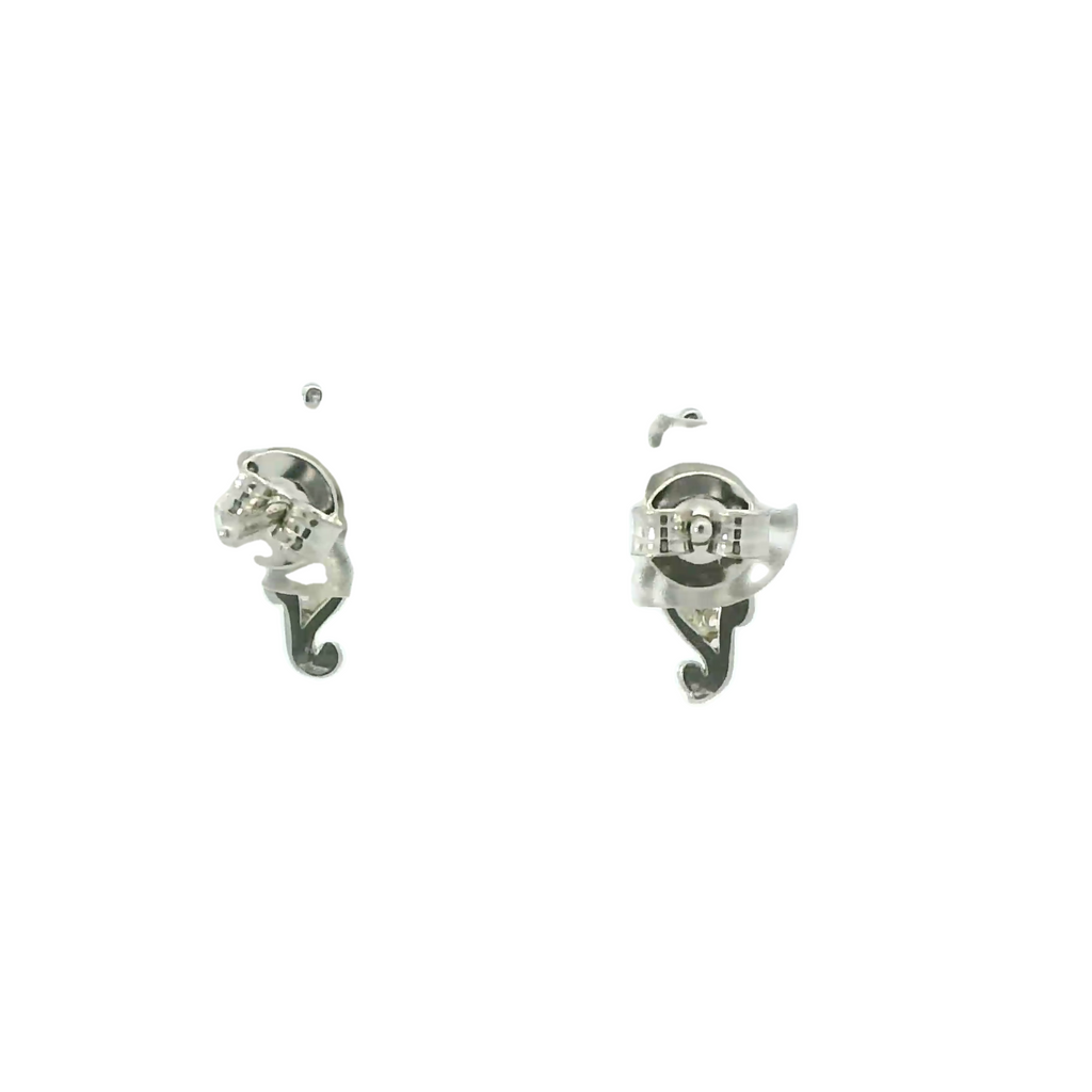 SEAHORSE WHITE CUBIC ZIRCONIA STERLING SILVER EARRINGS