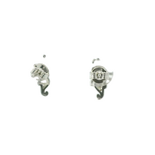 Load image into Gallery viewer, WHITE CUBIC ZIRCONIA STERLING SILVER EARRINGS (SEAHORSE)