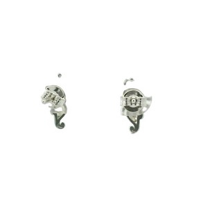 WHITE CUBIC ZIRCONIA STERLING SILVER EARRINGS (SEAHORSE)