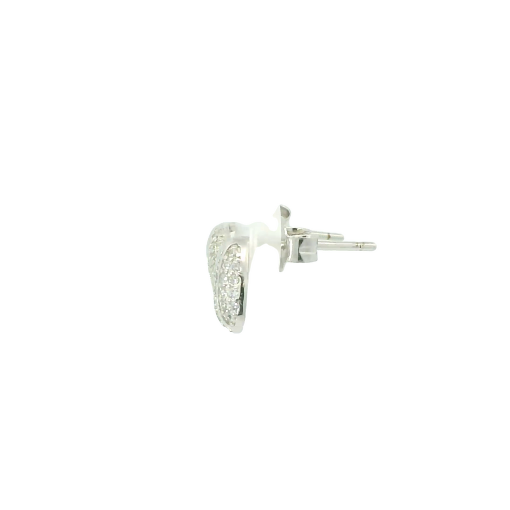 WHITE CUBIC ZIRCONIA STERLING SILVER EARRINGS (SEA SHELLS)