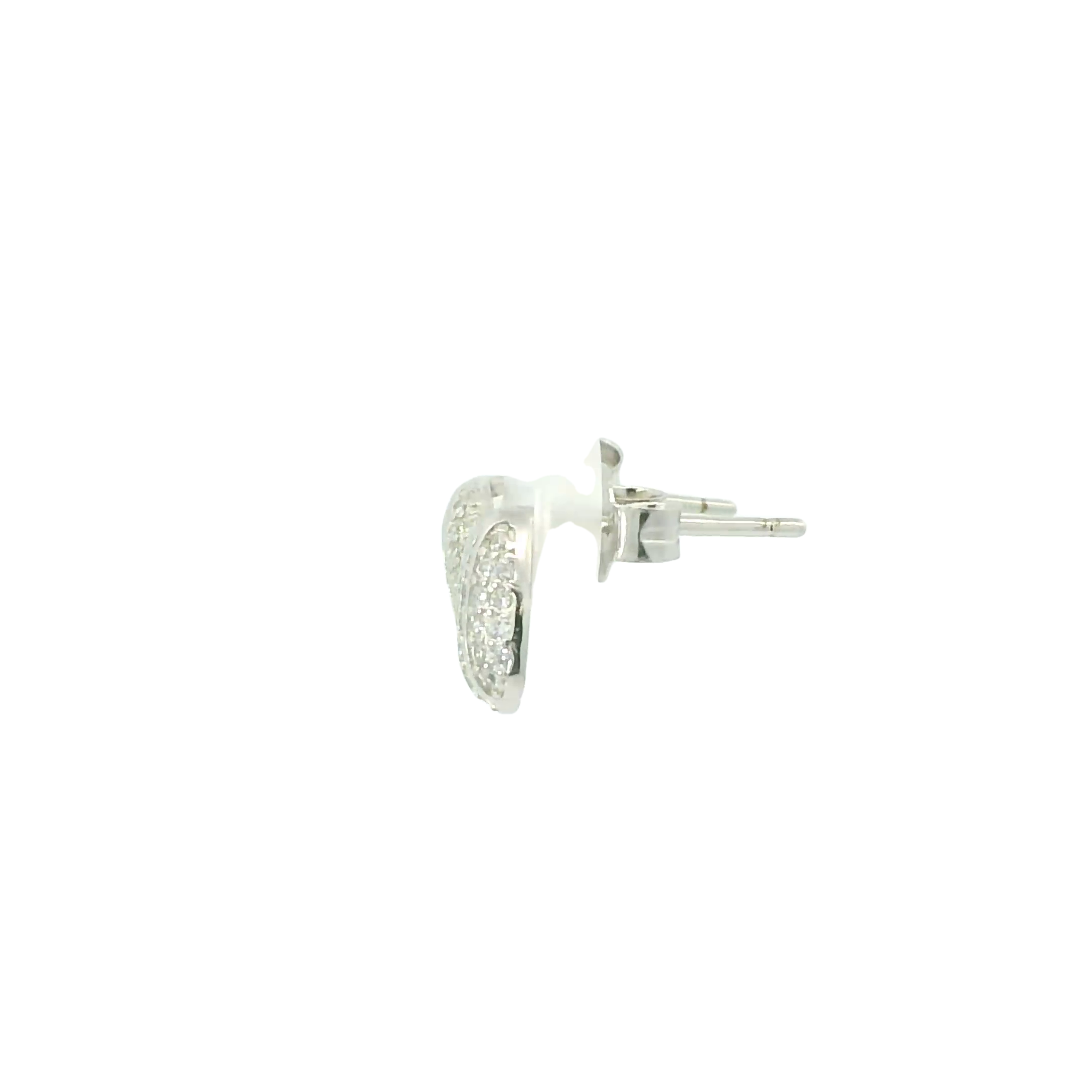 WHITE CUBIC ZIRCONIA STERLING SILVER EARRINGS (SEA SHELLS)