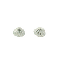 WHITE CUBIC ZIRCONIA STERLING SILVER EARRINGS (SEA SHELLS)