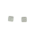 WHITE CUBIC ZIRCONIA STERLING SILVER EARRINGS (PRINCESS)