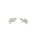 WHITE CUBIC ZIRCONIA STERLING SILVER EARRINGS (TURTLE)