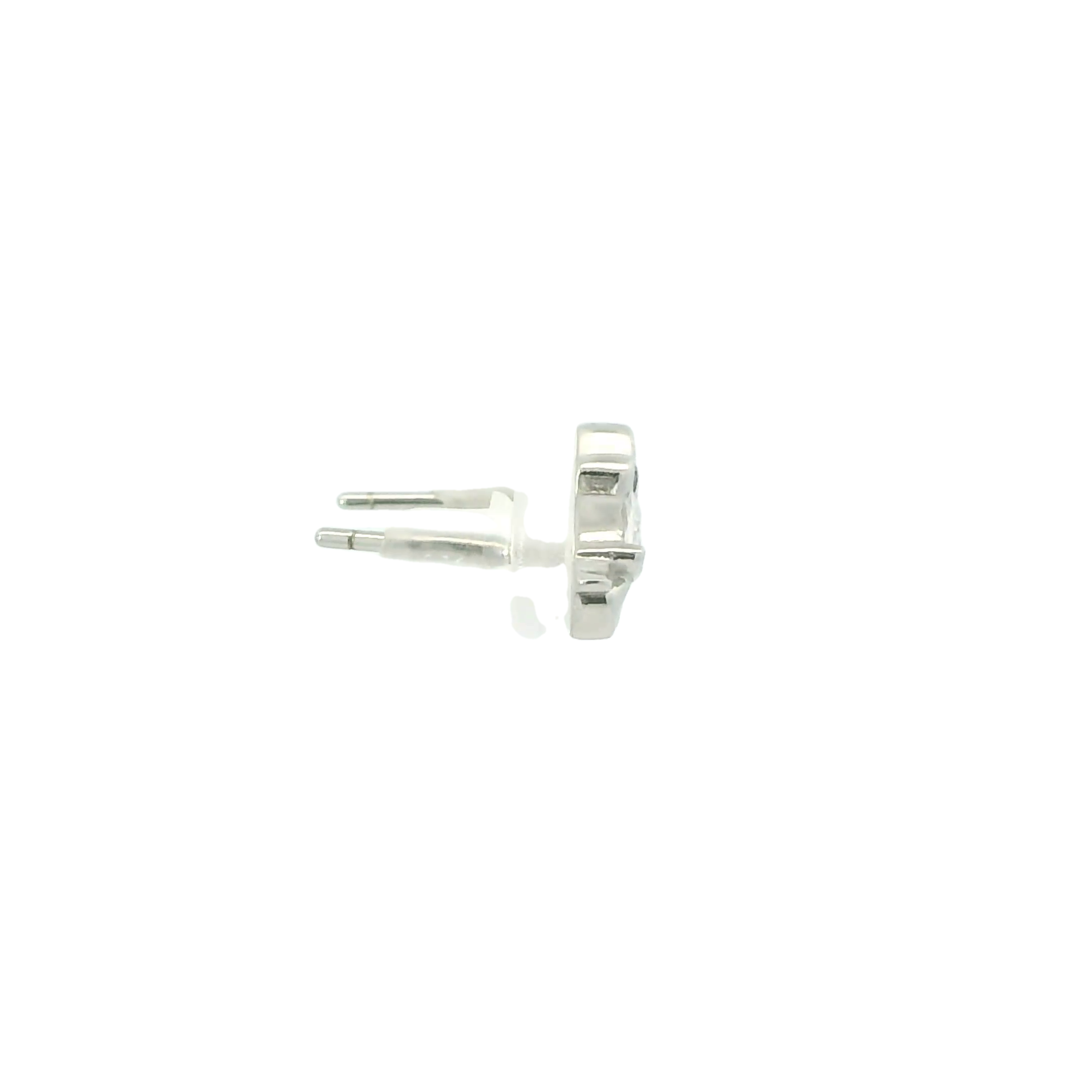 WHITE CUBIC ZIRCONIA STERLING SILVER EARRINGS (TURTLE)