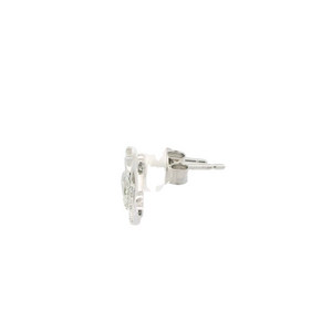 WHITE CUBIC ZIRCONIA STERLING SILVER EARRINGS (WHALE)