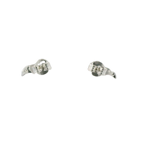 WHITE CUBIC ZIRCONIA STERLING SILVER EARRINGS (WHALE TAIL)