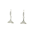 WHITE CUBIC ZIRCONIA STERLING SILVER EARRINGS (WHALE TAIL)