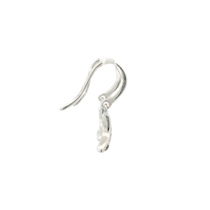 WHITE CUBIC ZIRCONIA STERLING SILVER EARRINGS (WHALE TAIL)