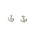 WHITE CUBIC ZIRCONIA STERLING SILVER EARRINGS (ANCHOR)