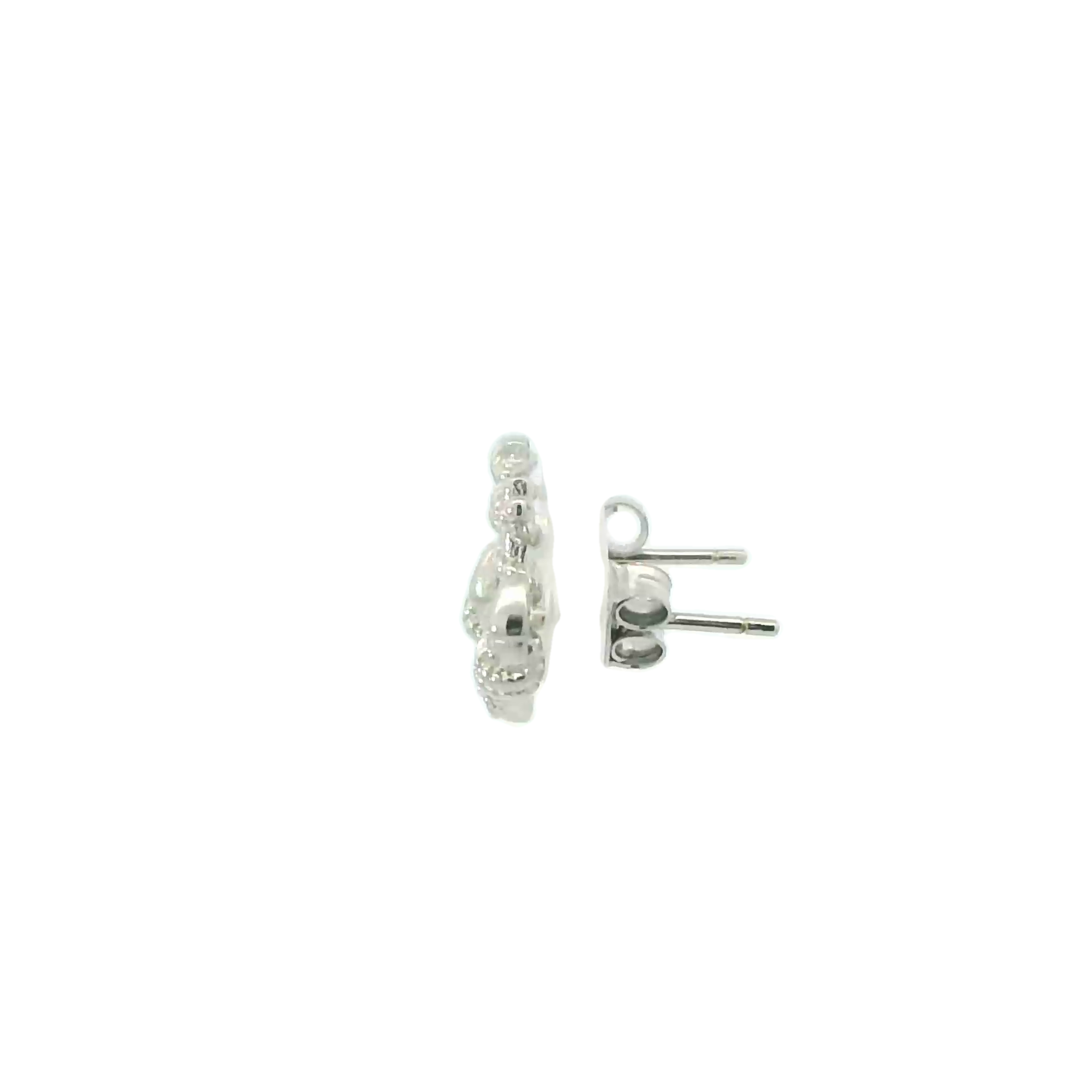 WHITE CUBIC ZIRCONIA STERLING SILVER EARRINGS (ANCHOR)