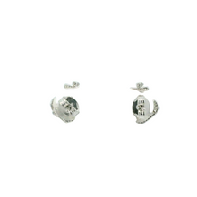 Load image into Gallery viewer, WHITE CUBIC ZIRCONIA STERLING SILVER EARRINGS (ANCHOR)