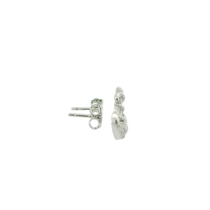 WHITE CUBIC ZIRCONIA STERLING SILVER EARRINGS (ANCHOR)