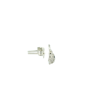 WHITE CUBIC ZIRCONIA STERLING SILVER EARRINGS (CRAB)