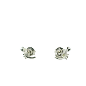 WHITE CUBIC ZIRCONIA STERLING SILVER EARRINGS (CRAB)