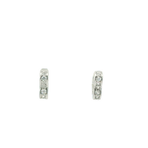 WHITE CUBIC ZIRCONIA STERLING SILVER EARRINGS (HEART)