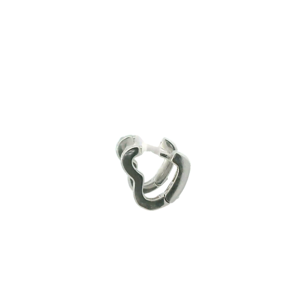 WHITE CUBIC ZIRCONIA STERLING SILVER EARRINGS (HEART)