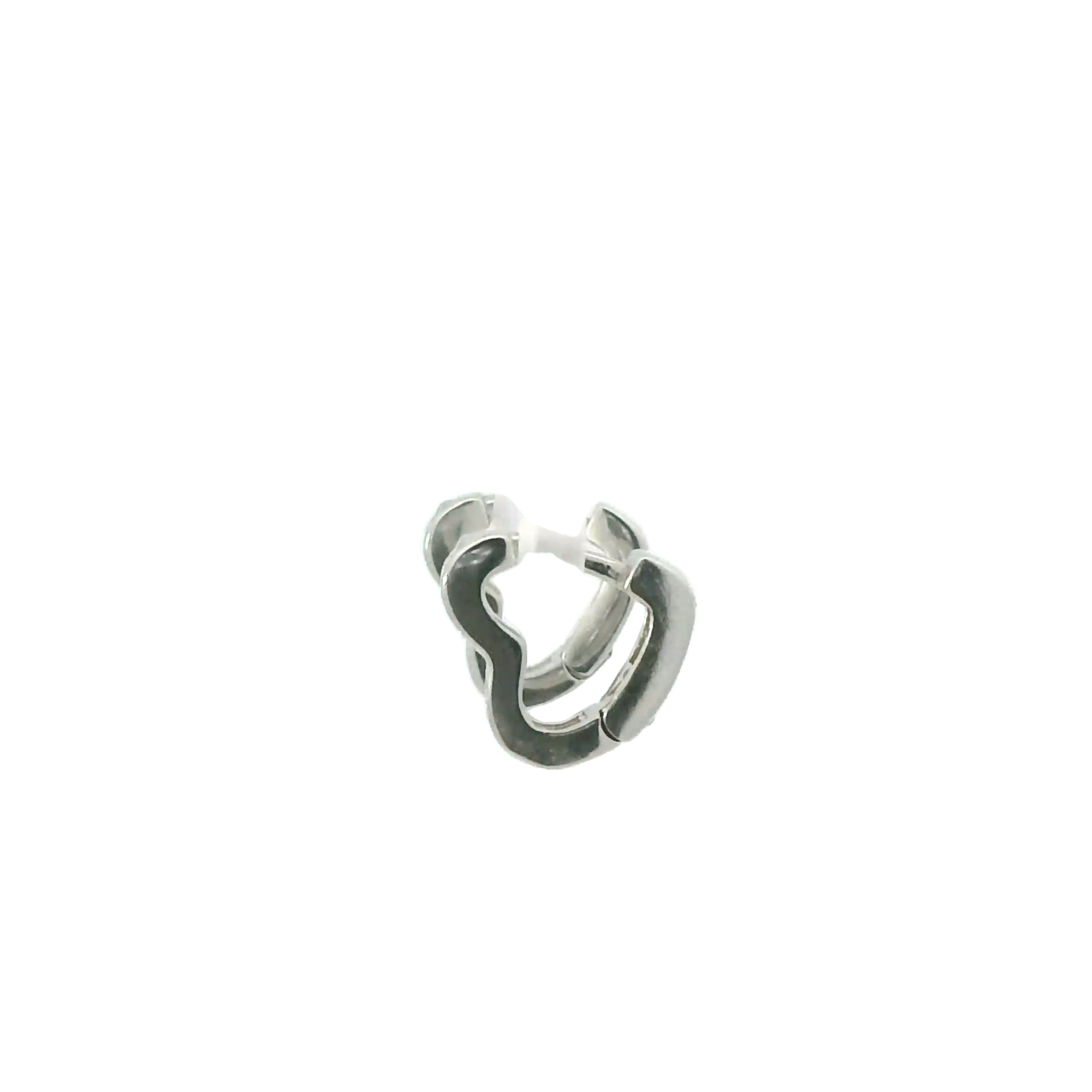 WHITE CUBIC ZIRCONIA STERLING SILVER EARRINGS (HEART)