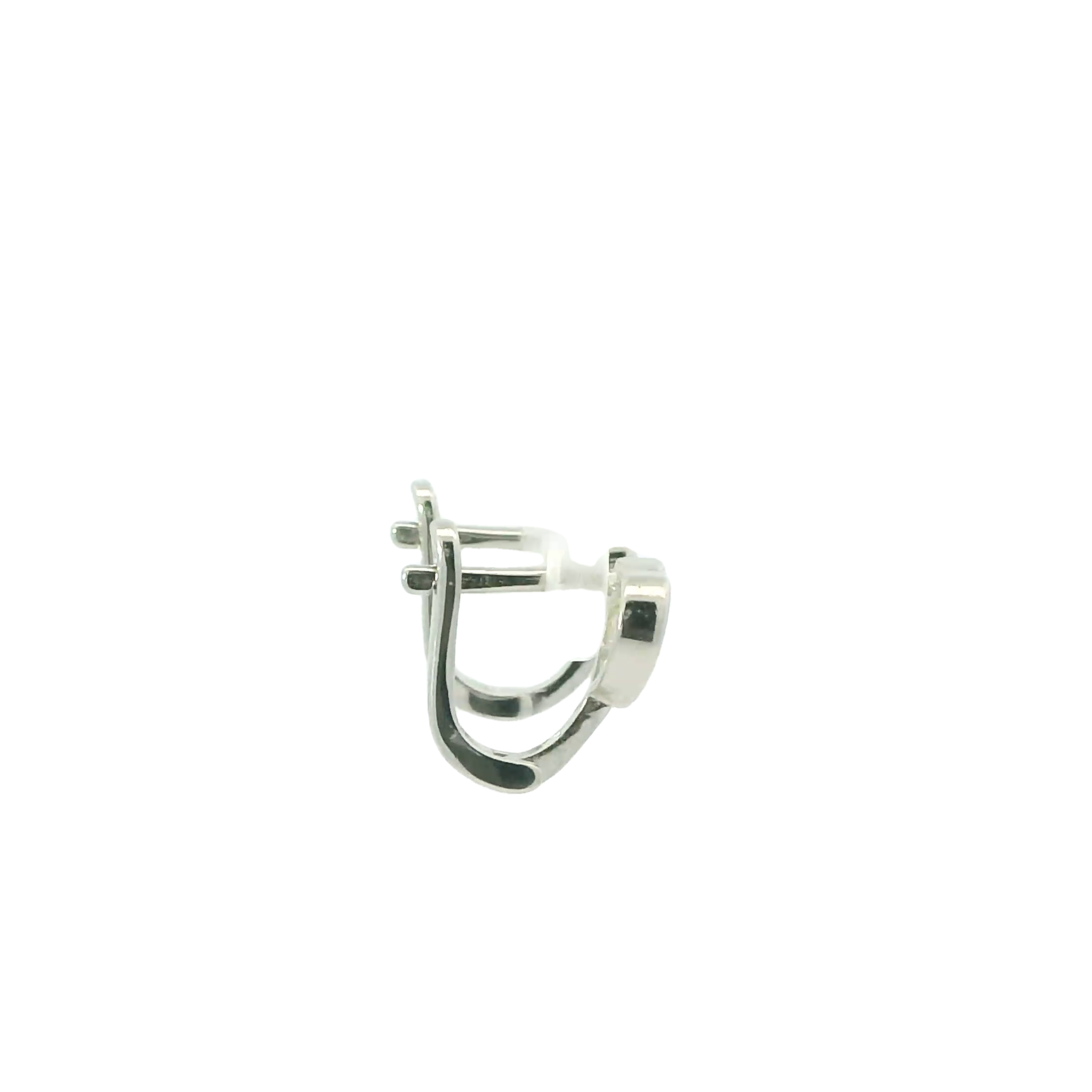 WHITE CUBIC ZIRCONIA STERLING SILVER EARRINGS (HEART)