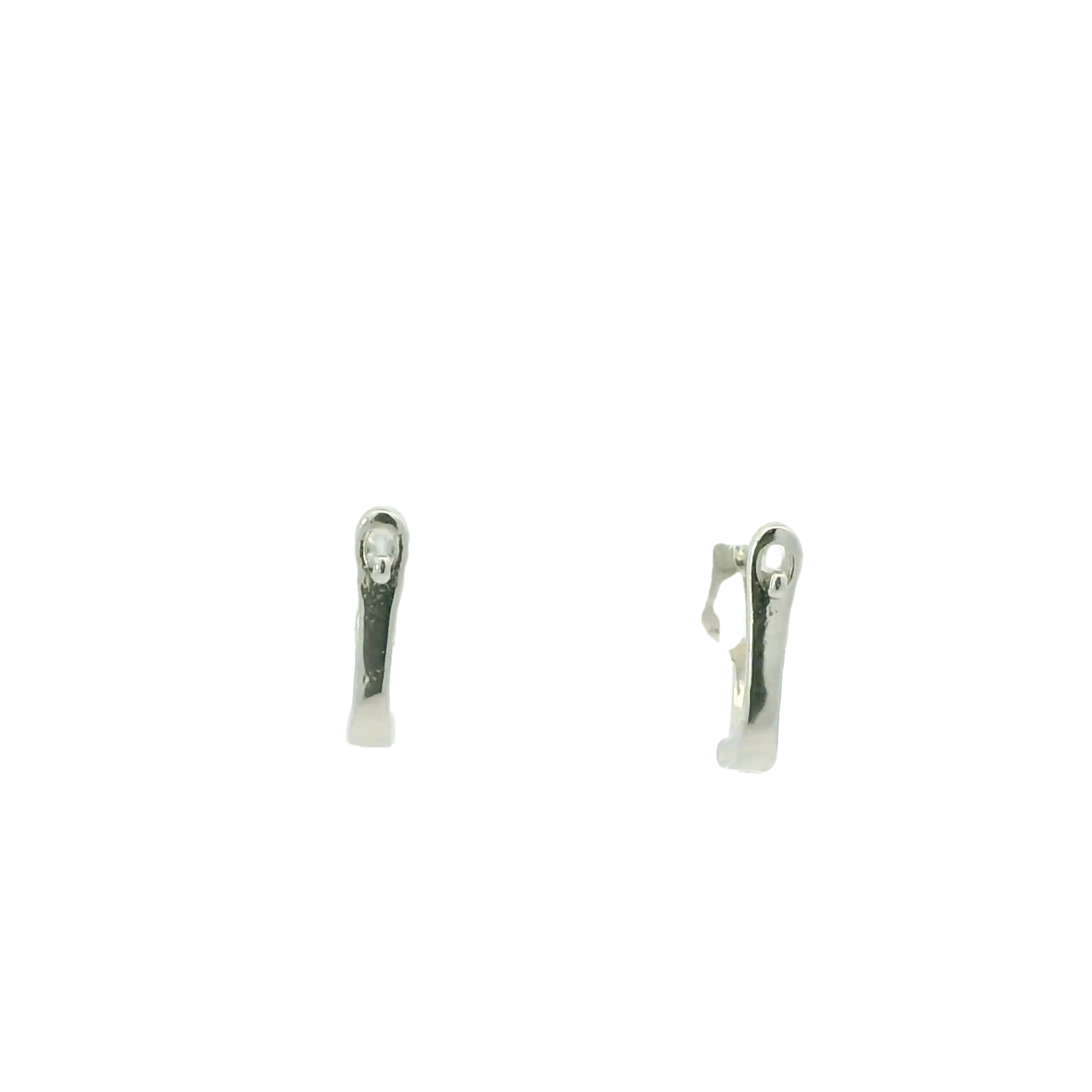 WHITE CUBIC ZIRCONIA STERLING SILVER EARRINGS (HEART)