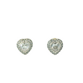 WHITE CUBIC ZIRCONIA STERLING SILVER HEART EARRINGS FULI-E2683
