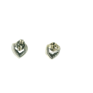 WHITE CUBIC ZIRCONIA STERLING SILVER EARRINGS (HEART)