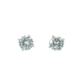 WHITE CUBIC ZIRCONIA STERLING SILVER EARRINGS (ROUND) 8MM
