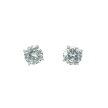 Load image into Gallery viewer, WHITE CUBIC ZIRCONIA STERLING SILVER EARRINGS (ROUND)