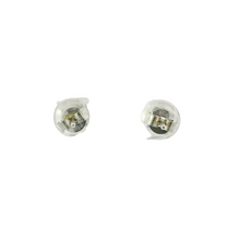 Load image into Gallery viewer, WHITE CUBIC ZIRCONIA STERLING SILVER EARRINGS (ROUND)