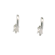 Load image into Gallery viewer, WHITE CUBIC ZIRCONIA STERLING SILVER EARRINGS (HOOP)